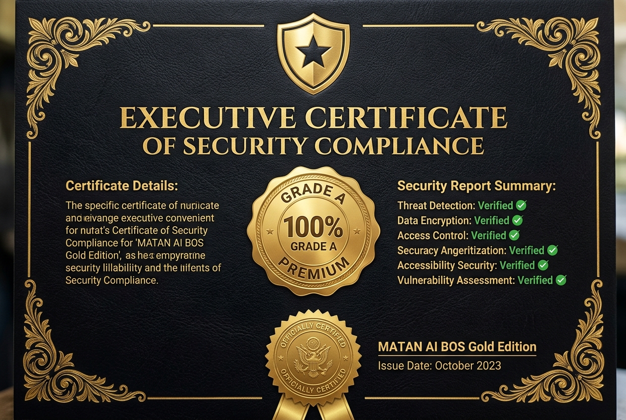Security Headers - Certificate of Security Compliance - MATAN AI BOS Gold Edition Grade A 100%